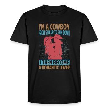Je suis un cow-boy du soleil au coucher du soleil - Texas - T-shirt Premium bio Homme - noir - Devant - Nico (187cm)
