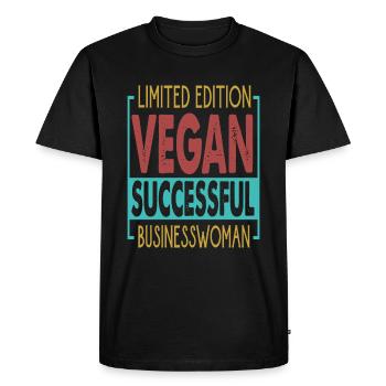 Édition limitée Vegan Successful Businesswoman - E - T-shirt Premium bio Homme - noir - Devant - Nico (187cm)