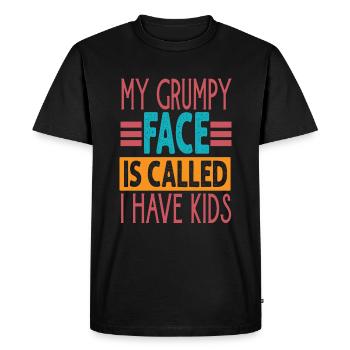 My Grumpy Face Is Called I Have Kids - Funny Paren - Men's Premium Organic T-Shirt - black - Front - Nico (187cm)