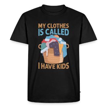Mes vêtements s’appellent J’ai des enfants - Drôles de parents - - T-shirt Premium bio Homme - noir - Devant - Nico (187cm)
