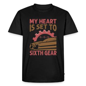 Mon cœur est prêt à la sixième vitesse - Course - Voitures de course - T-shirt Premium bio Homme - noir - Devant - Nico (187cm)