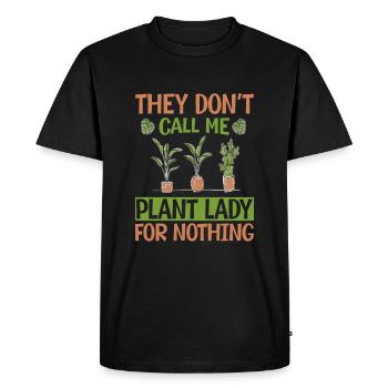 Ils ne m’appellent pas Plant Lady For Nothing - Plantes - T-shirt Premium bio Homme - noir - Devant - Nico (187cm)