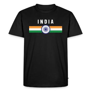 Inde - drapeau et armoiries - T-shirt Premium bio Homme - noir - Devant - Nico (187cm)