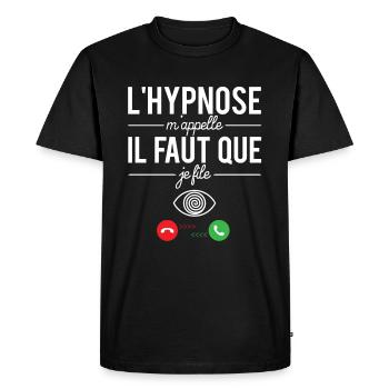 L'hypnose m'appelle il faut que je file thérapie - T-shirt Premium bio Homme - noir - Devant - Nico (187cm)