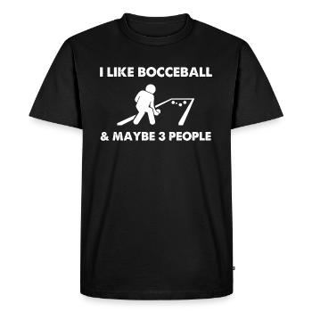 J’aime la pétanque et peut-être 3 personnes - T-shirt Premium bio Homme - noir - Devant - Nico (187cm)