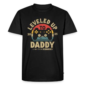 Promu papa en 2025 - T-shirt Premium bio Homme - noir - Devant - Nico (187cm)