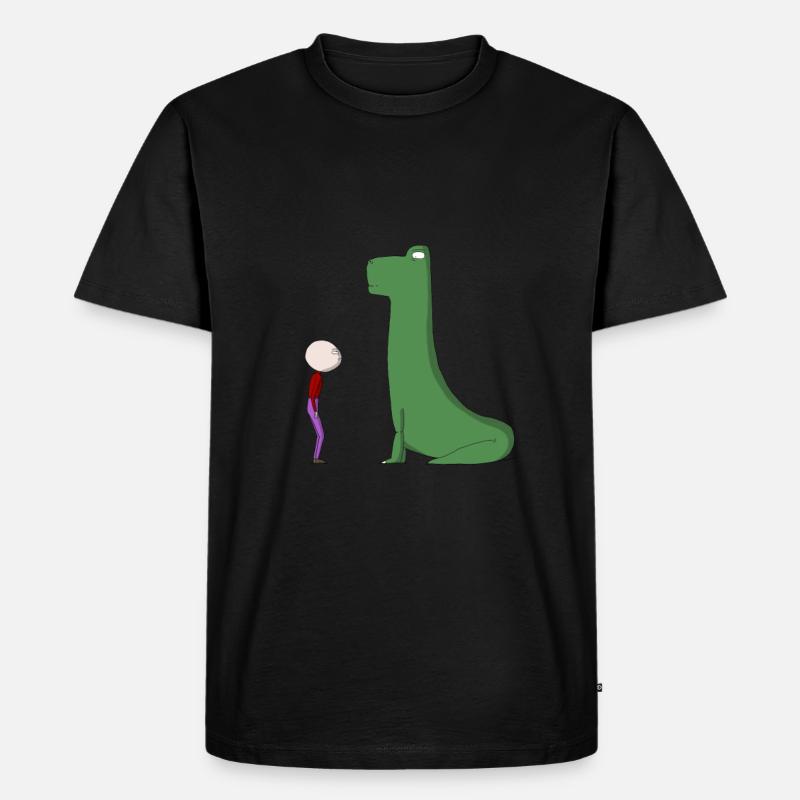 Dinosaurier - Männer Premium Bio T-Shirt - Schwarz