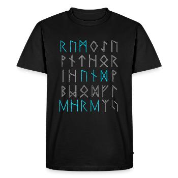 Glory and glory runes Norse Vikings - Men's Premium Organic T-Shirt - black - Front - Nico (187cm)