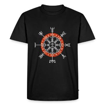 Yggdrasil Viking Helm of Awe Vegvisir Runen Gesc - Men's Premium Organic T-Shirt - black - Front - Nico (187cm)