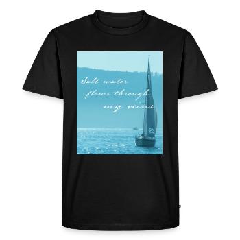 Funny saying sailing sailor skipper gift - Men's Premium Organic T-Shirt - black - Front - Nico (187cm)