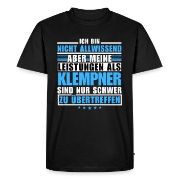 Unmatched performance as a plumber - Men's Premium Organic T-Shirt - black - Front - Nico (187cm)