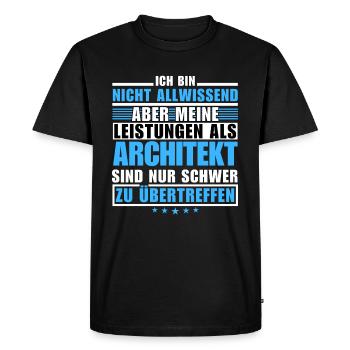 Unmatched performance as an architect - Men's Premium Organic T-Shirt - black - Front - Nico (187cm)