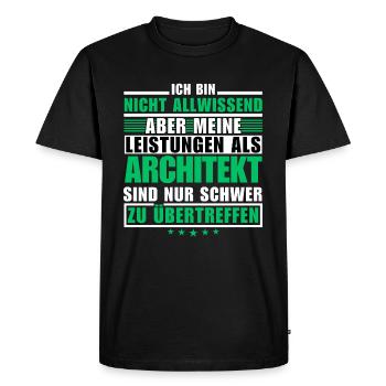 Unmatched performance as an architect - Men's Premium Organic T-Shirt - black - Front - Nico (187cm)