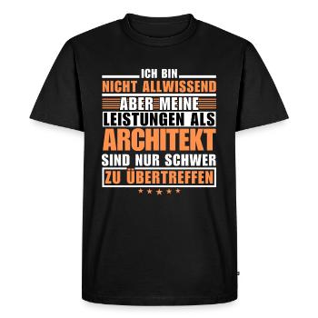 Unmatched performance as an architect - Men's Premium Organic T-Shirt - black - Front - Nico (187cm)