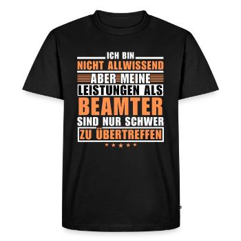Des performances inégalées en tant que fonctionnaire - T-shirt Premium bio Homme - noir - Devant - Nico (187cm)