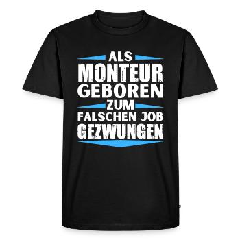 L’installateur s’est trompé de travail - T-shirt Premium bio Homme - noir - Devant - Nico (187cm)