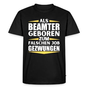 Fonctionnaire décroché au mauvais poste - T-shirt Premium bio Homme - noir - Devant - Nico (187cm)