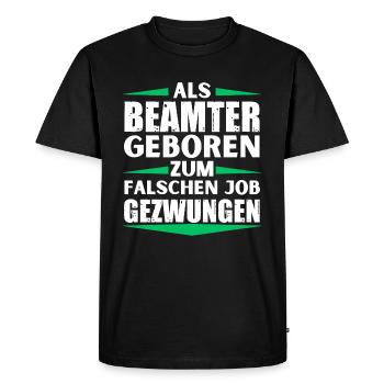 Fonctionnaire décroché au mauvais poste - T-shirt Premium bio Homme - noir - Devant - Nico (187cm)