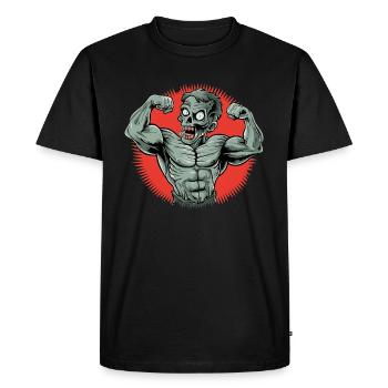 Zombie Vintage Sunset - Men's Premium Organic T-Shirt - black - Front - Nico (187cm)
