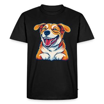 Chien qui rit - T-shirt Premium bio Homme - noir - Devant - Nico (187cm)