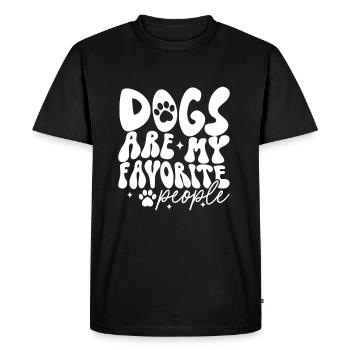 Dog Dog Paw Paw Print Dog Love Funny - Men's Premium Organic T-Shirt - black - Front - Nico (187cm)