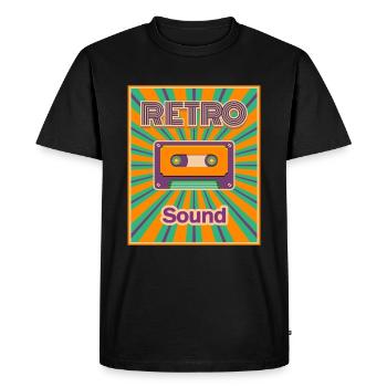 Cassette Retro Music - T-shirt Premium bio Homme - noir - Devant - Nico (187cm)