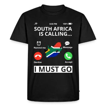 Drapeau de l’Afrique du Sud Drapeau sud-africain - T-shirt Premium bio Homme - noir - Devant - Nico (187cm)