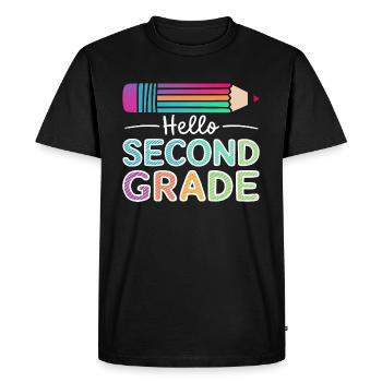 Bonjour la deuxième année - T-shirt Premium bio Homme - noir - Devant - Nico (187cm)