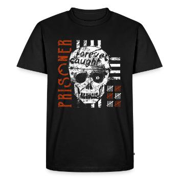 Skull Biker Prisoner T-Shirt - Men's Premium Organic T-Shirt - black - Front - Nico (187cm)