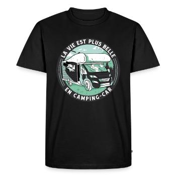 Life is more beautiful in motorhome - Men's Premium Organic T-Shirt - black - Front - Nico (187cm)