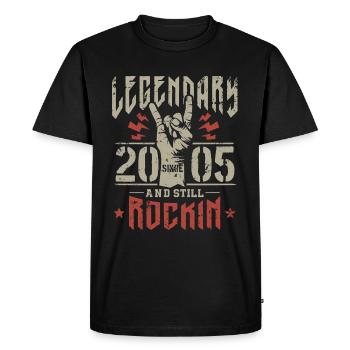 Legendary since 2005 Vintage Rock Heavy Metal - Men's Premium Organic T-Shirt - black - Front - Nico (187cm)