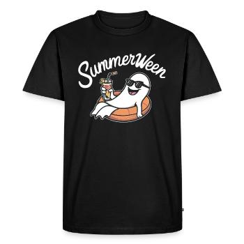 Summerween Ghost - Men's Premium Organic T-Shirt - black - Front - Nico (187cm)