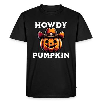Howdy Citrouille - T-shirt Premium bio Homme - noir - Devant - Nico (187cm)
