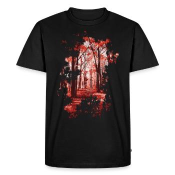 Forêt - T-shirt Premium bio Homme - noir - Devant - Nico (187cm)