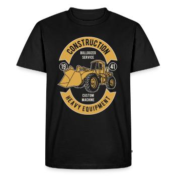 Machinerie lourde excavatrice de bouteur de travailleur de construction - T-shirt Premium bio Homme - noir - Devant - Nico (187cm)