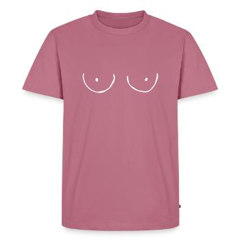 Dekolletee Brüste Titten Busen Brust Geschenk - Männer Premium Bio T-Shirt - Mauve - Vorne - Nico (187cm)