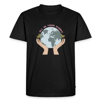 Sauvez l'idée cadeau Earth Planet - T-shirt Premium bio Homme - noir - Devant - Nico (187cm)