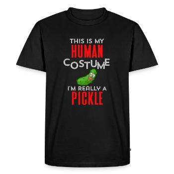 Ceci est mon costume, je suis vraiment un cornichon Lustig - T-shirt Premium bio Homme - noir - Devant - Nico (187cm)