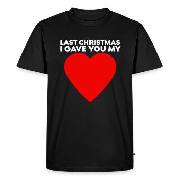 Last Christmas Wham George Heart Michael - T-shirt Premium bio Homme - noir - Devant - Nico (187cm)