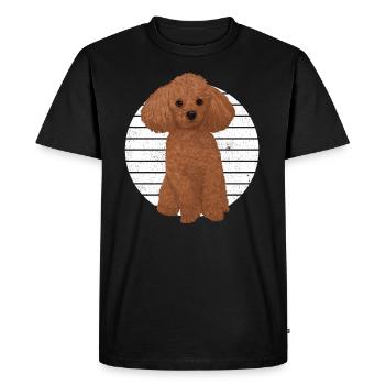 Chien patte amoureux des animaux caniche - T-shirt Premium bio Homme - noir - Devant - Nico (187cm)