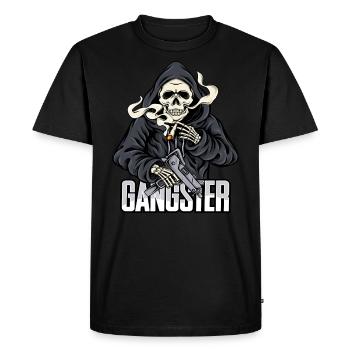 Gangster skeleton t-shirt gift - Men's Premium Organic T-Shirt - black - Front - Nico (187cm)