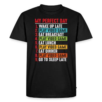Gamer Player Gamer GamePad Manette T-shirt - T-shirt Premium bio Homme - noir - Devant - Nico (187cm)