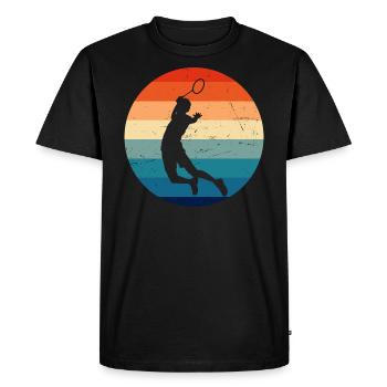 Joueuse de badminton féminine de badminton badminton - T-shirt Premium bio Homme - noir - Devant - Nico (187cm)