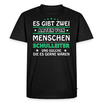 Headmaster Gift - Two Types of... Design - Men's Premium Organic T-Shirt - black - Front - Nico (187cm)