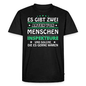 Inspector gift - two types of...design - Men's Premium Organic T-Shirt - black - Front - Nico (187cm)