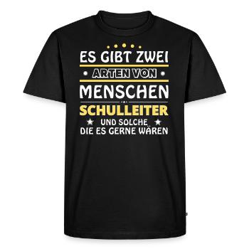 Headmaster Gift - Two Types of... Design - Men's Premium Organic T-Shirt - black - Front - Nico (187cm)