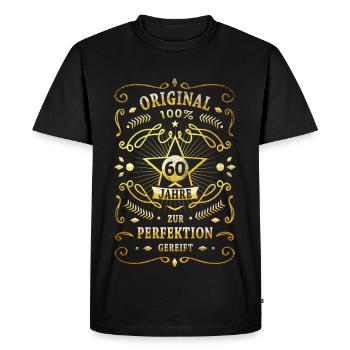 60 Jahre zur Perfektion - Männer Premium Bio T-Shirt - Schwarz - Vorne - Nico (187cm)