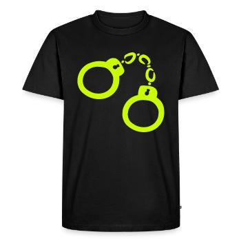 Menottes Jaune - T-shirt Premium bio Homme - noir - Devant - Nico (187cm)