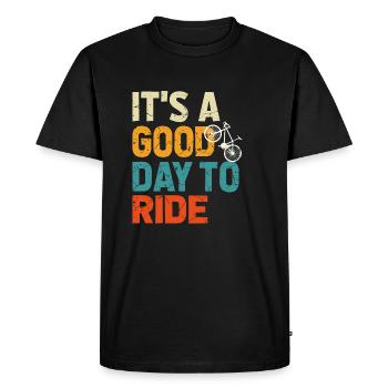 Cadeau de vélo, Amoureux du vélo, C’est une bonne journée pour rouler - T-shirt Premium bio Homme - noir - Devant - Nico (187cm)