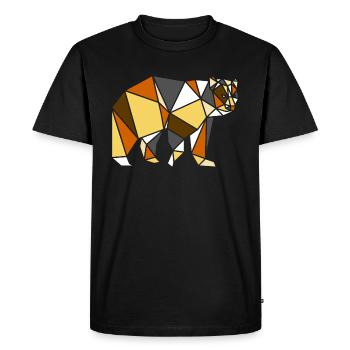 LGBT Bear Shirt, gemometric LGBT bear, Bear Pride, - Men's Premium Organic T-Shirt - black - Front - Nico (187cm)